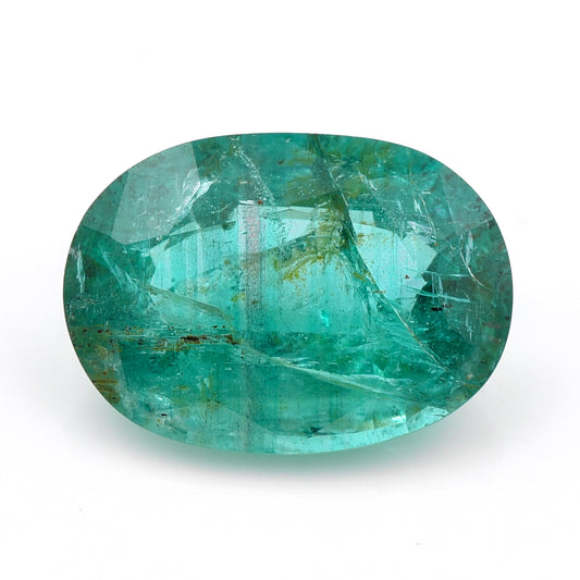 5.63 Natural Beryl Emerald Oval Mixed Cut Gemstone
