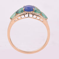 1.77 Ct Oval Mixed Cut Natural Sapphire 14K Gold Ring