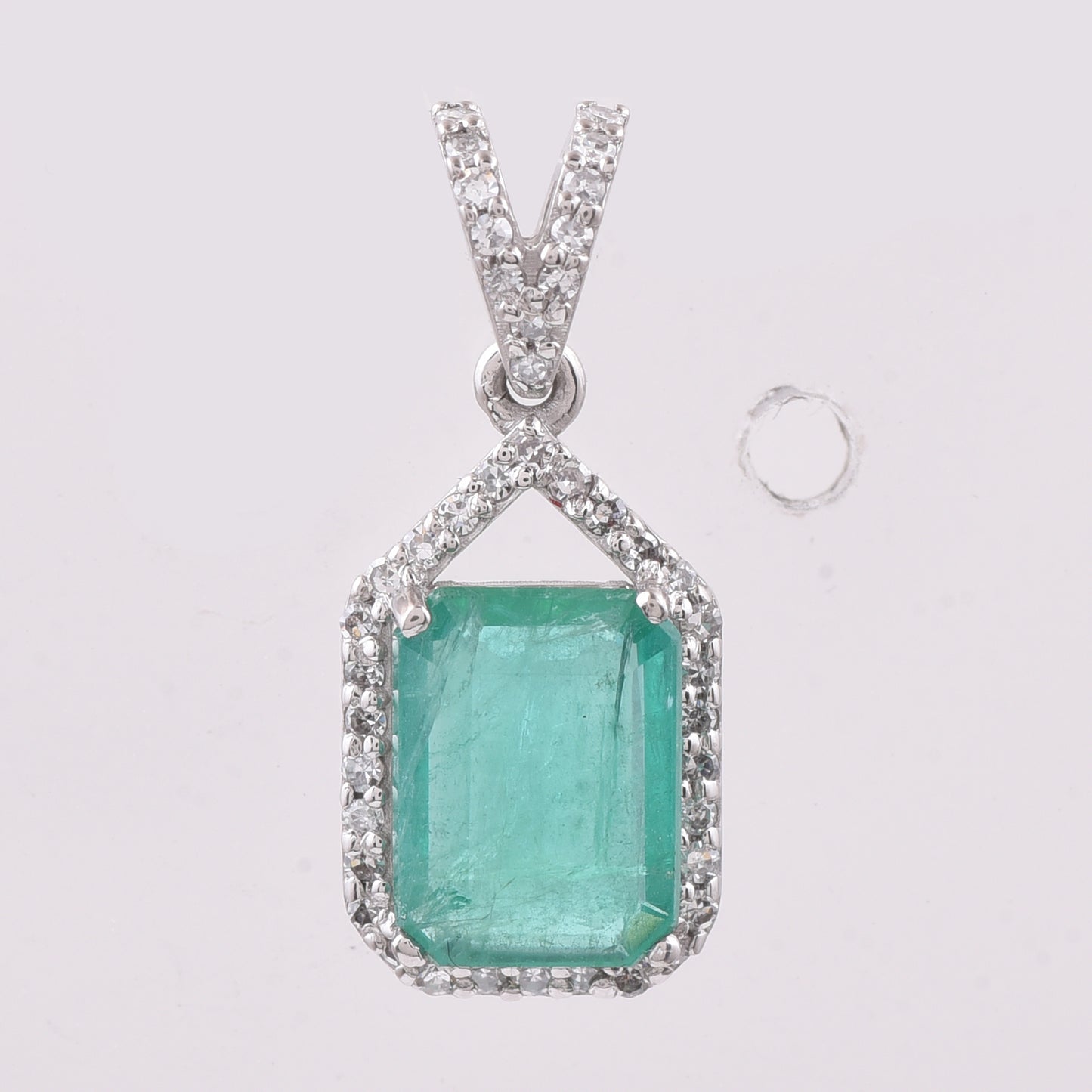 1.31 Ct Octagon Step Cut Natural Emerald 950 Platinum Pendant