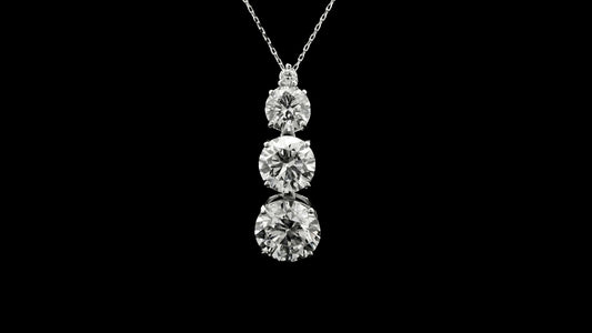 6.26 Ct Round Lab Grown Diamond 14K Gold Pendant