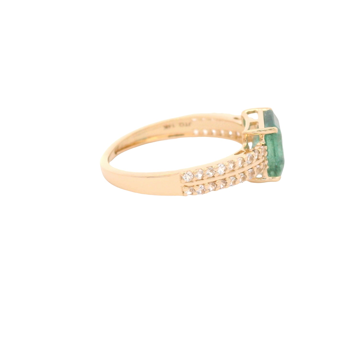 1.79 Ct Octagon Emerald 14K Gold Ring