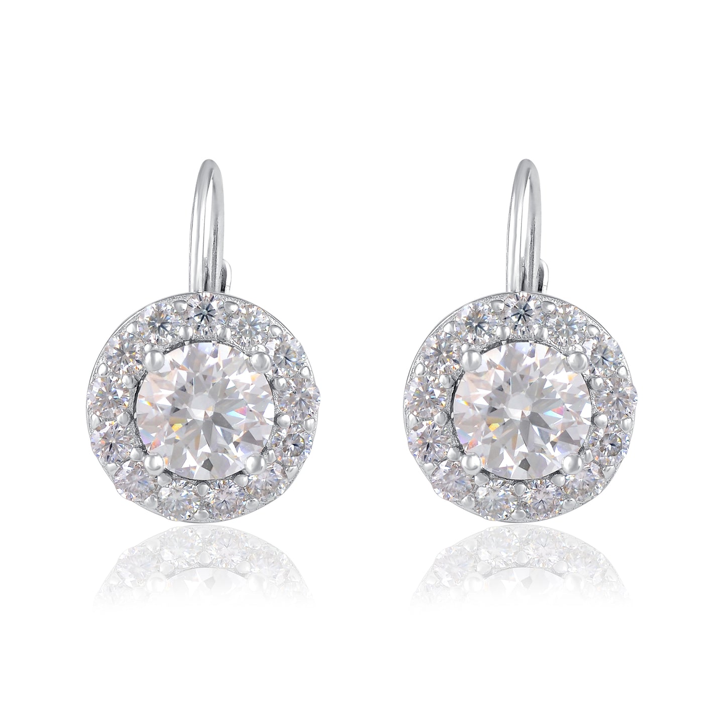 2.35 Ct Round Moissanite 925 Sterling Silver Earrings