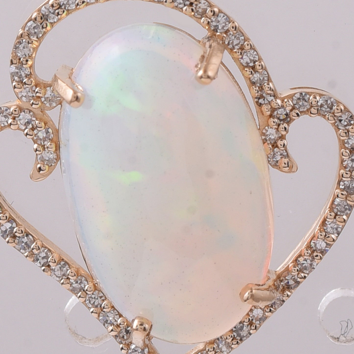 3.76 Ct Oval Cabochon Cut Natural Opal 14K Gold Pendant
