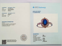 1.77 Ct Oval Mixed Cut Natural Sapphire 14K Gold Ring