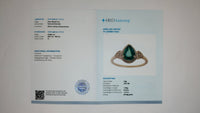1.34 Ct Pear Mixed Cut Natural Emerald 14K Gold Ring