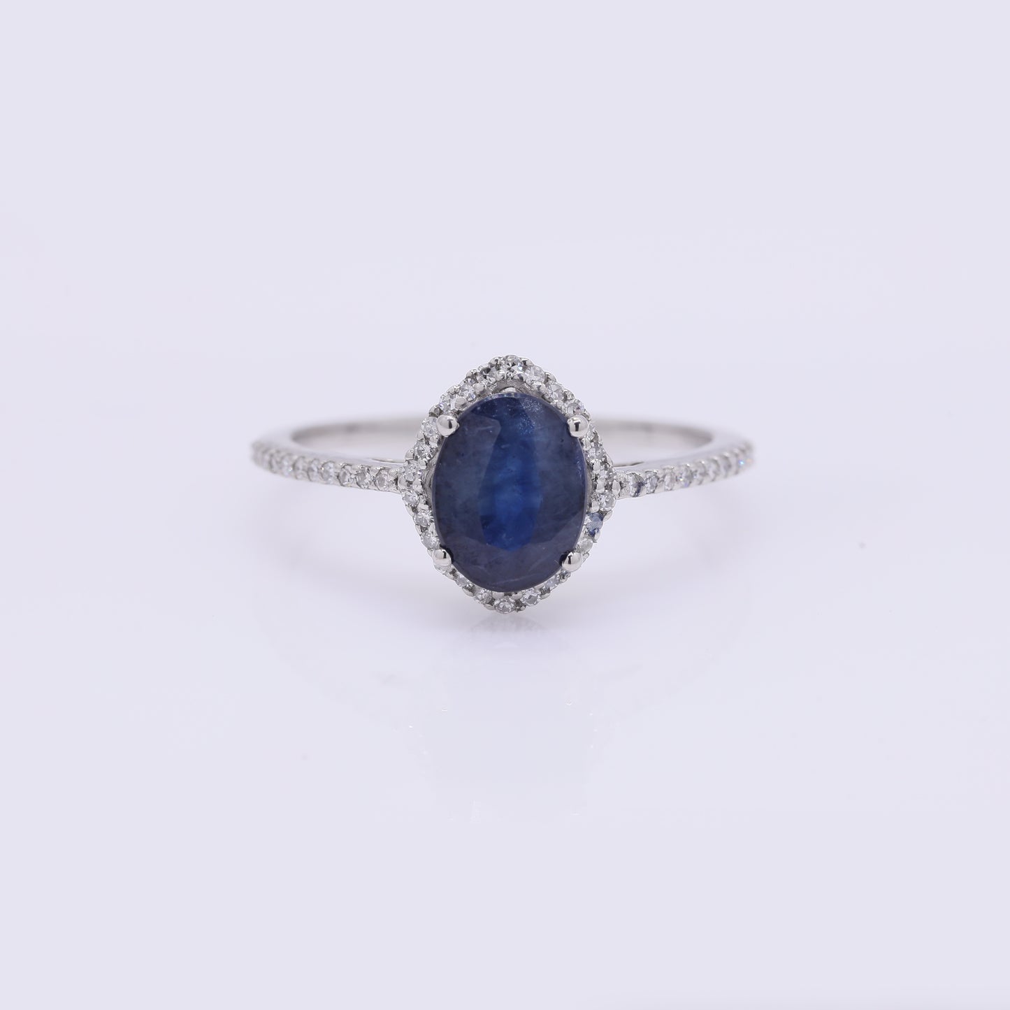 2.17 Ct Oval Mixed Cut Natural Sapphire 950 Platinum Ring