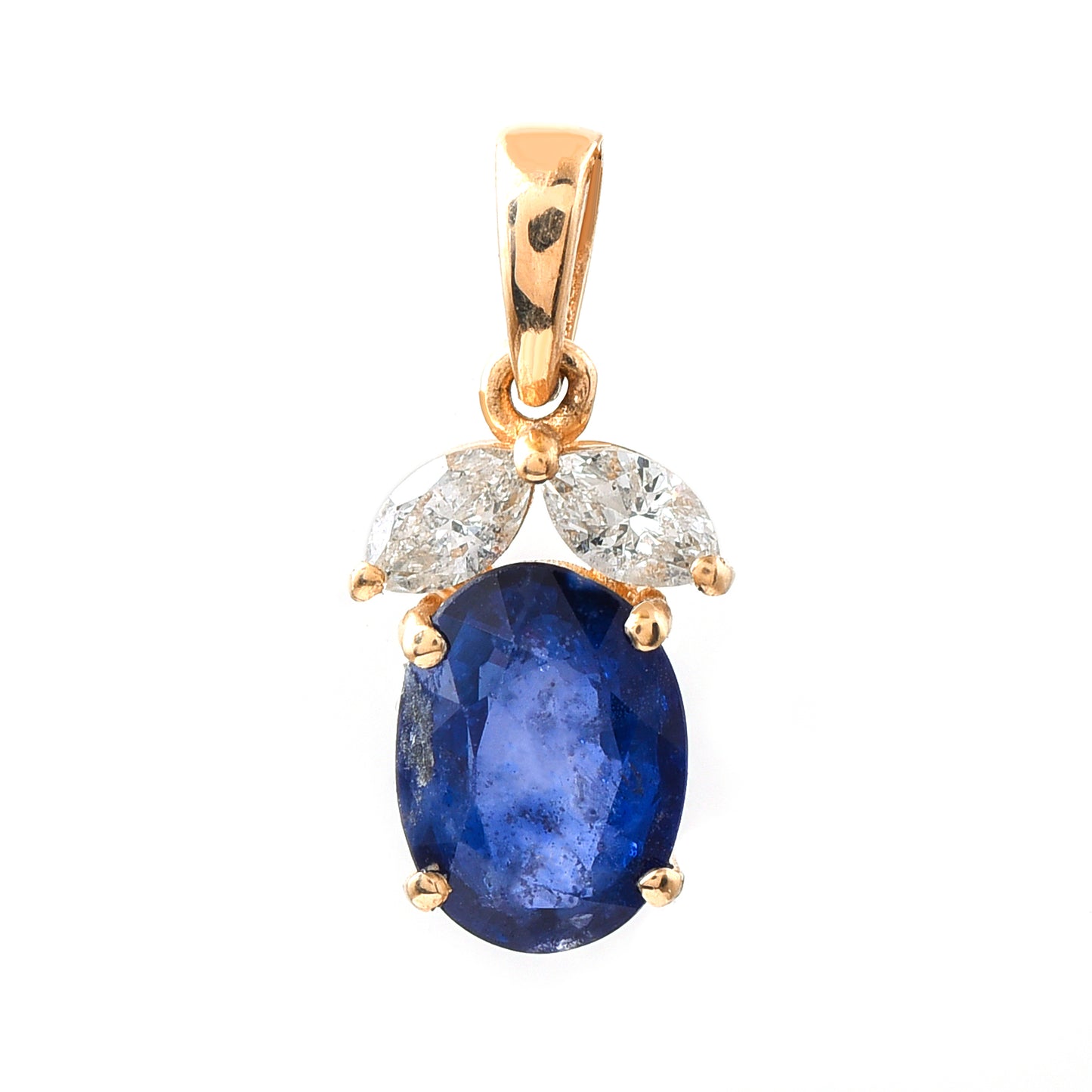1.60 Ct Oval Sapphire 14K Gold Pendant