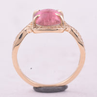 2.37 Ct Cushion Tourmaline 9K Gold Ring