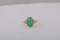 2.46 Ct Oval Natural Emerald 14K Gold Ring