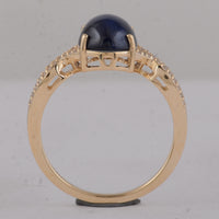 4.14 Ct Oval Sapphire 9K Gold Ring