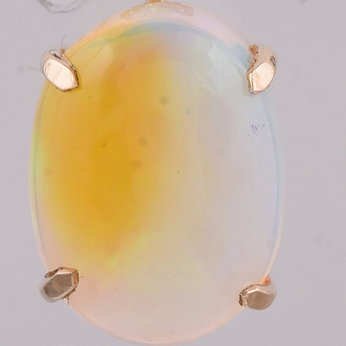 3.85 Ct Oval Cabochon Cut Natural Opal 14K Gold Pendant