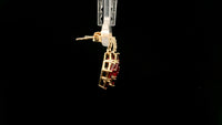 3.05 Ct Square Rubellite 14K Gold Earrings