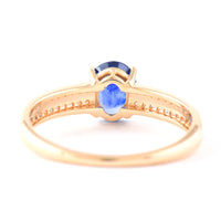 1.33 Ct Oval Mixed Cut Natural Sapphire 14K Gold Ring