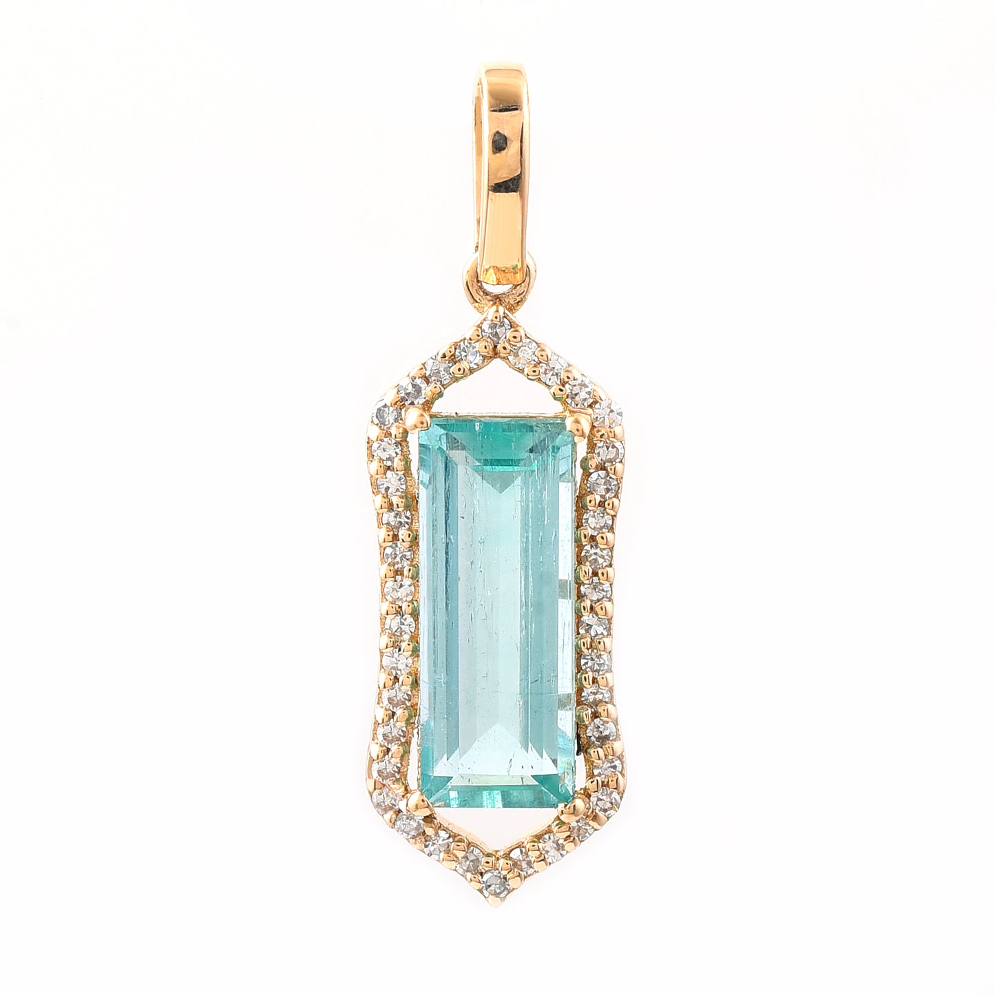 1.56 Ct Octagon Emerald 14K Gold Pendant