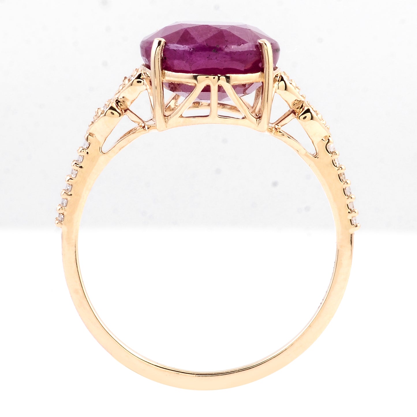 5.96 Carats Natural Corundum Ruby 14K Gold Ring