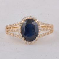 2.68 Ct Oval Sapphire 9K Gold Ring