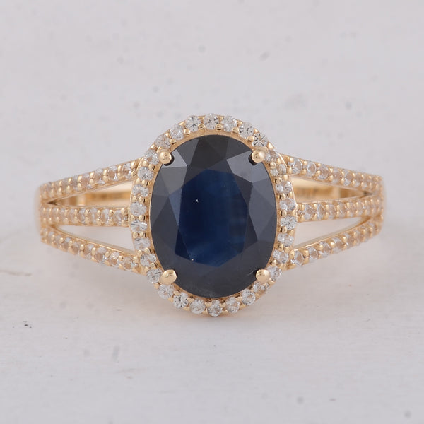 2.68 Ct Oval Sapphire 9K Gold Ring