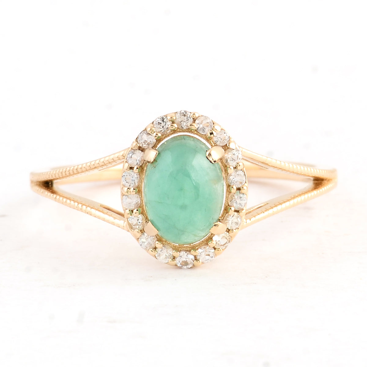 1.02 Ct Oval Emerald 14K Gold Ring