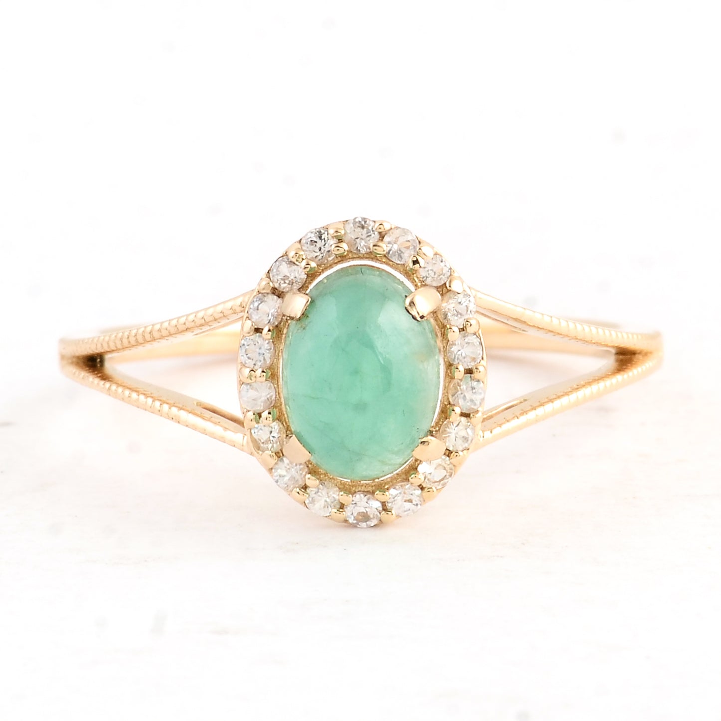 1.02 Ct Oval Emerald 14K Gold Ring