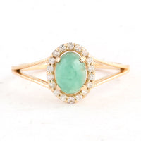 1.02 Ct Oval Emerald 14K Gold Ring