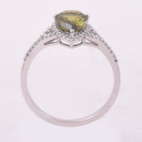 1.44 Ct Pear Mixed Cut Natural Green Tourmaline 950 Platinum Ring