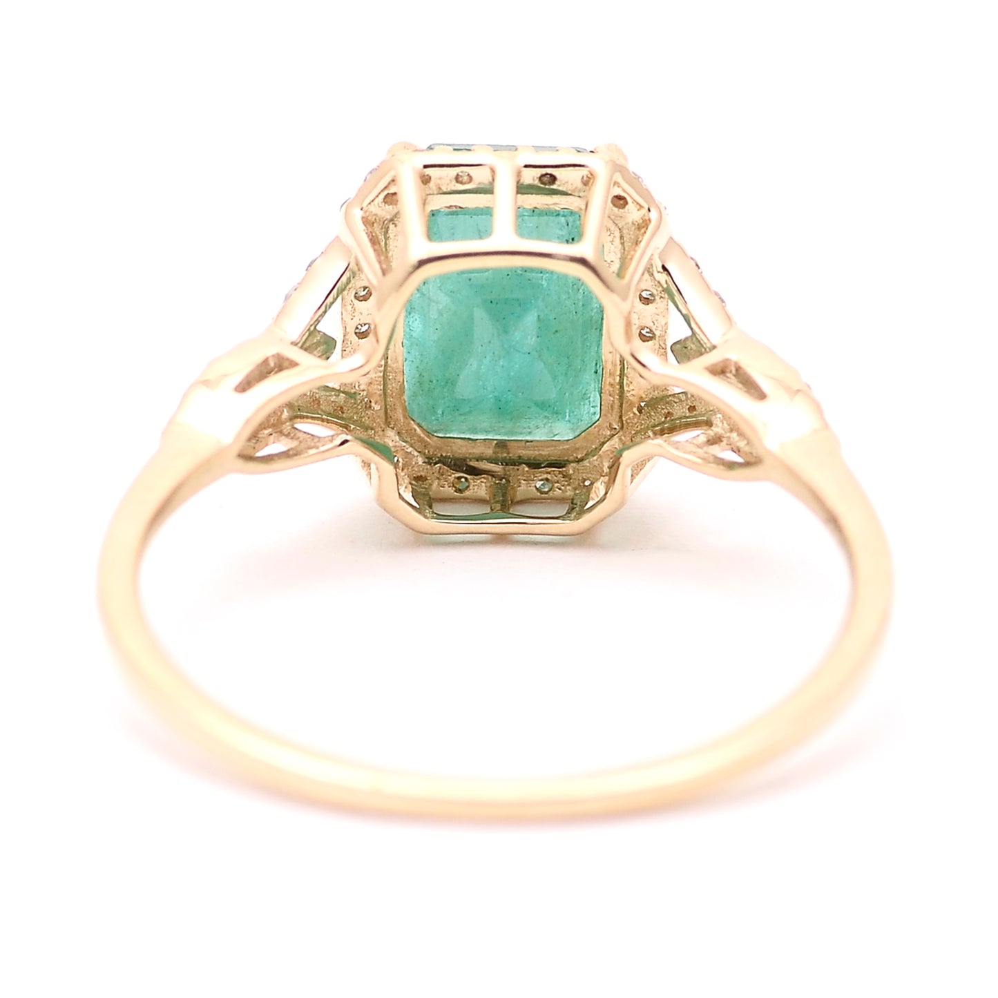 2.20 Ct Octagon Natural Emerald 14K Gold Ring