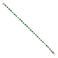 4.44 Ct Pear Emerald 14K Gold Bracelet