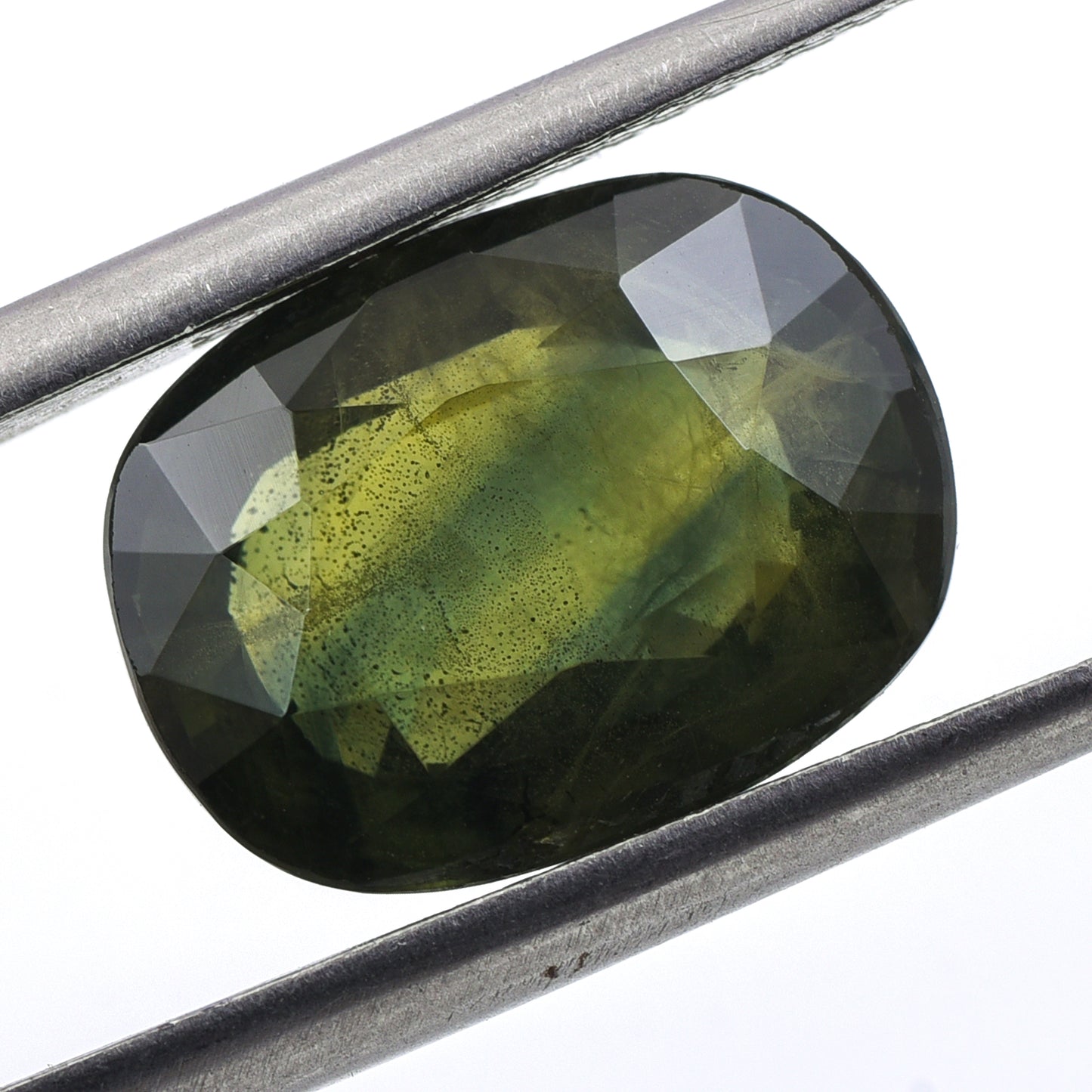 7.16 Natural Corundum Green Sapphire Rectangular Cushion Mixed Cut Gemstone