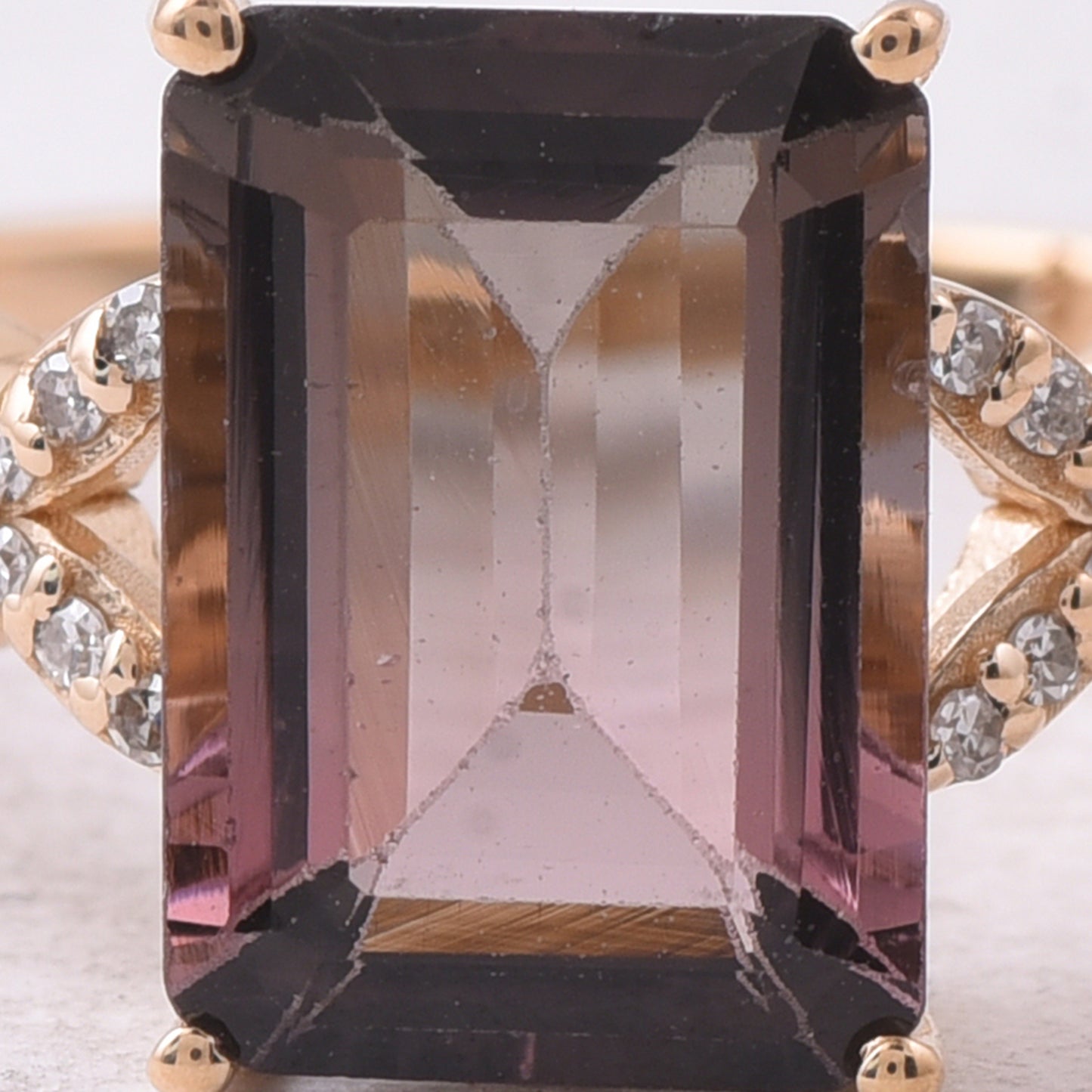 2.59 Ct Octagon Step Cut Natural Tourmaline 14K Gold Ring