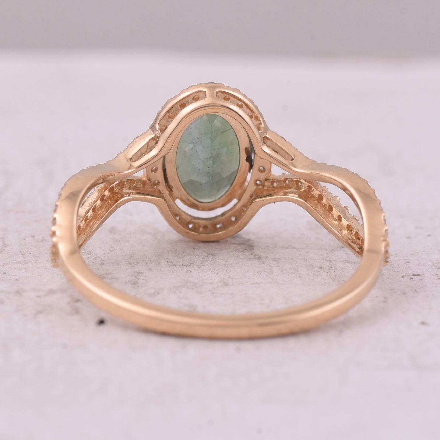 1.63 Ct Oval Mixed Cut Natural Tourmaline 14K Gold Ring