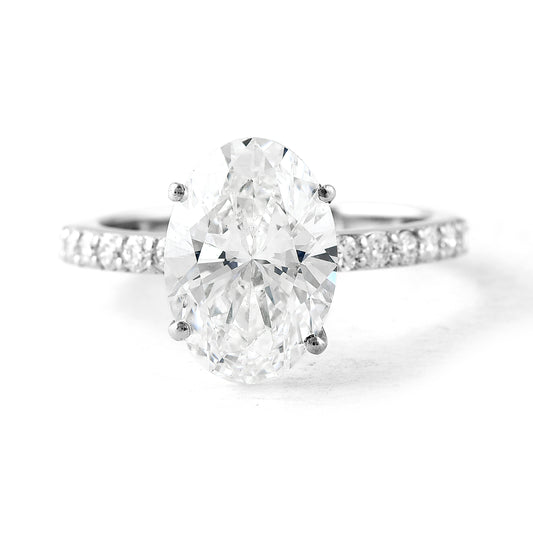 3.93 Carats Lab Grown Diamond 950 Platinum Ring
