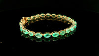 10.70 Ct Oval Emerald 14K Gold Bracelet