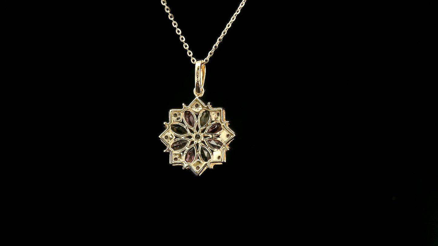 1.23 Ct Marquise Tourmaline 14K Gold Pendant