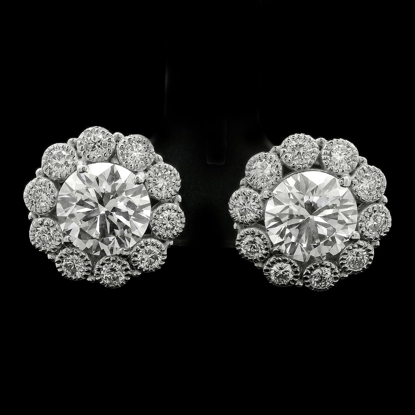 3.97 Carats Lab Grown Diamond 14K Gold Earrings