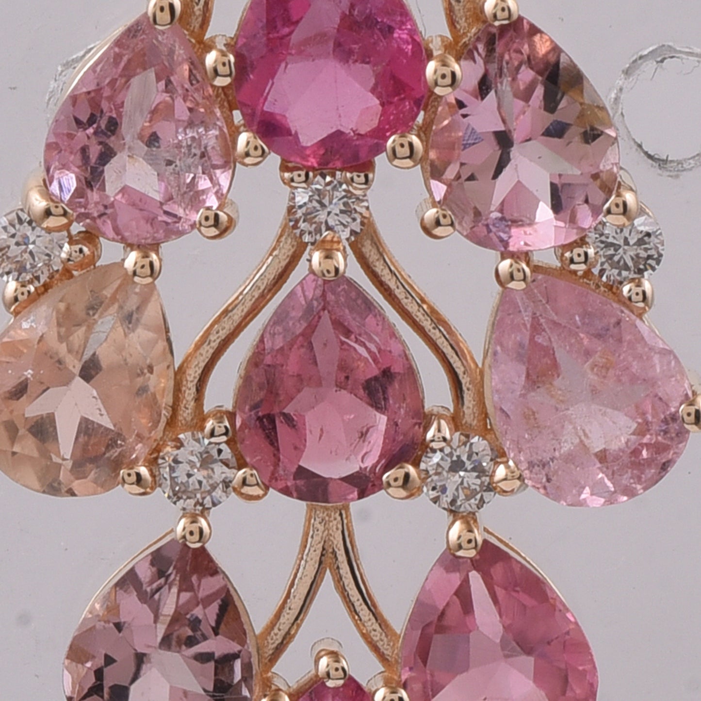 2.56 Ct Pear Natural Multi Coloured Tourmaline 14K Gold Pendant