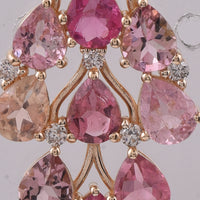 2.56 Ct Pear Natural Multi Coloured Tourmaline 14K Gold Pendant