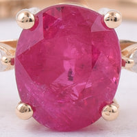 1.21 Ct Oval Natural Ruby 14K Gold Ring