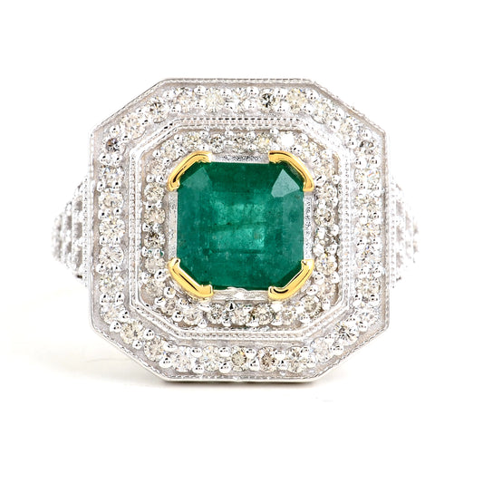 2.63 Carats Emerald 14K Gold Ring