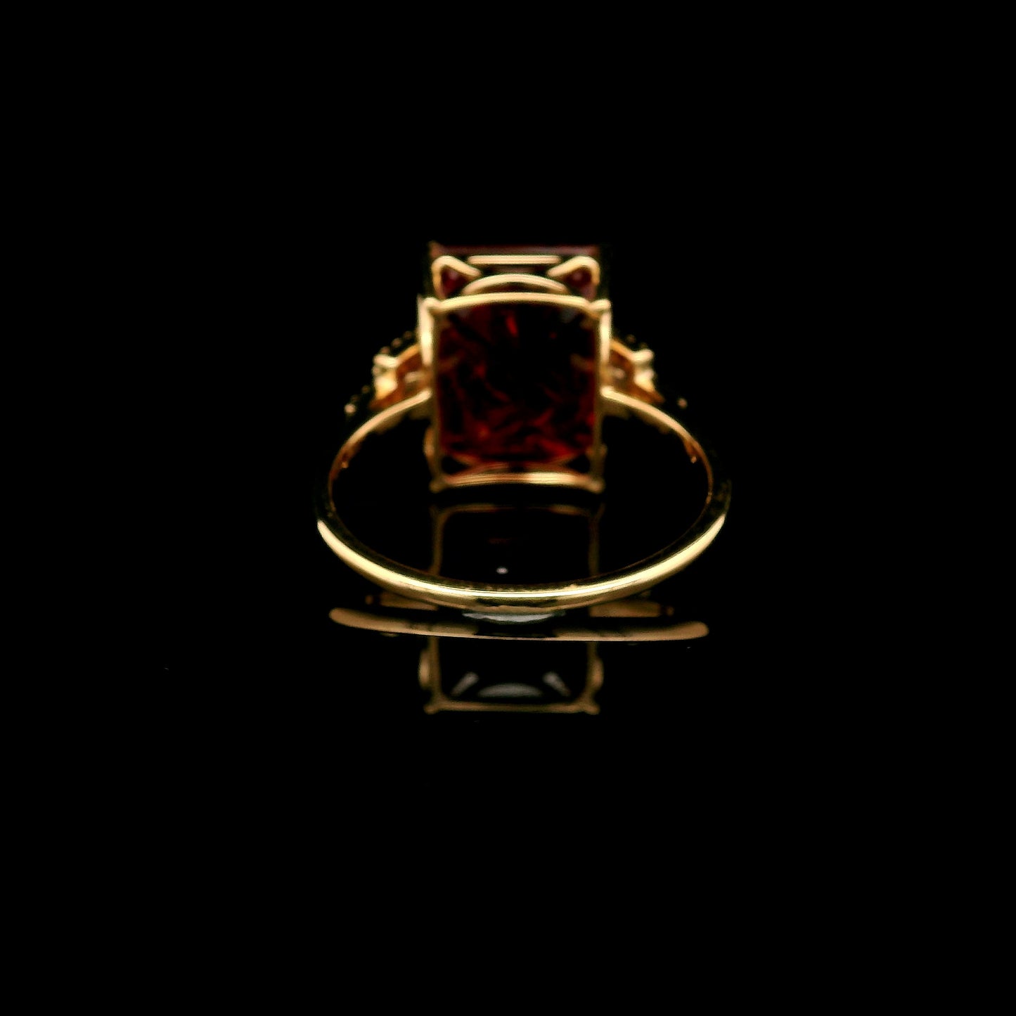8.50 Ct Emerald Cut Lab Grown Ruby 14K Gold Ring