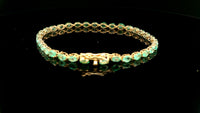 5.35 Ct Oval Emerald 14K Gold Bracelet