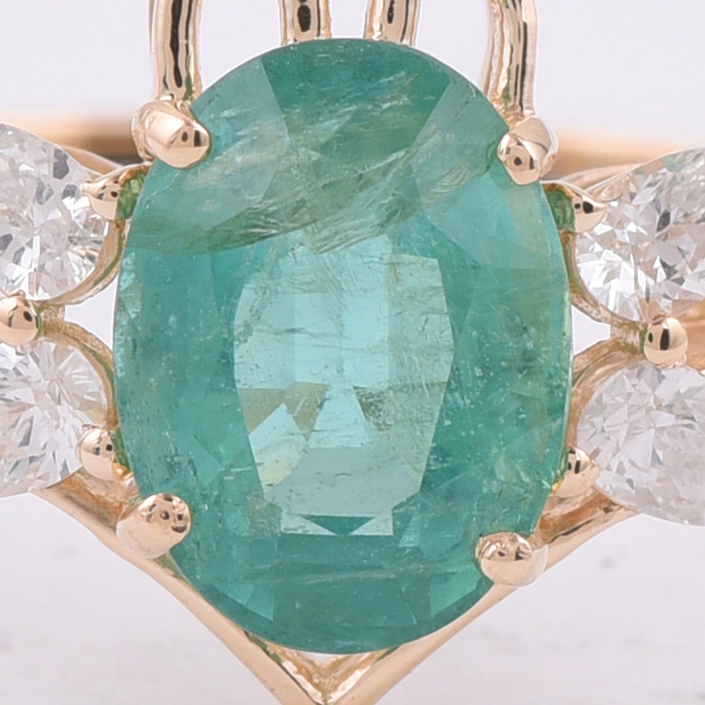 1.56 Ct Oval Natural Emerald 14K Gold Ring