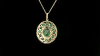 3.02 Ct Oval Emerald 14K Gold Pendant
