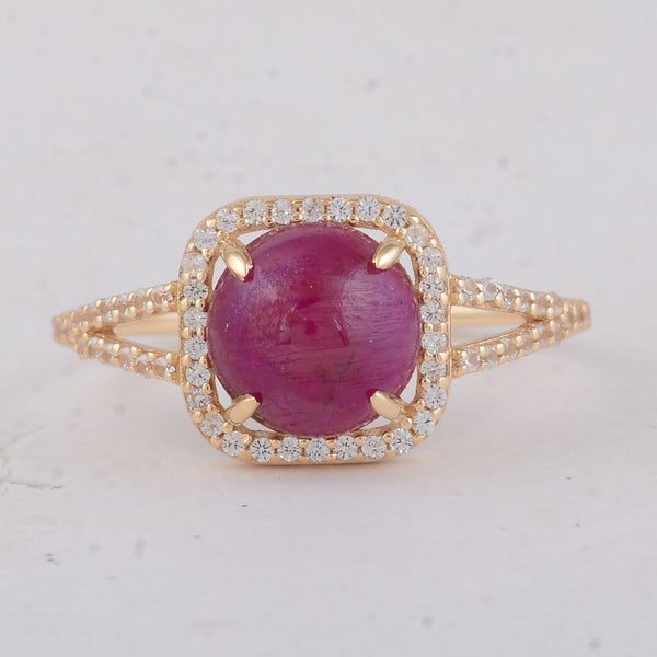 2.79 Ct Round Ruby 9K Gold Ring