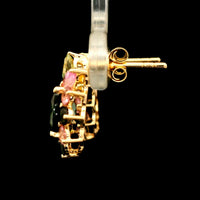 3.16 Ct Oval Tourmaline 14K Gold Earrings