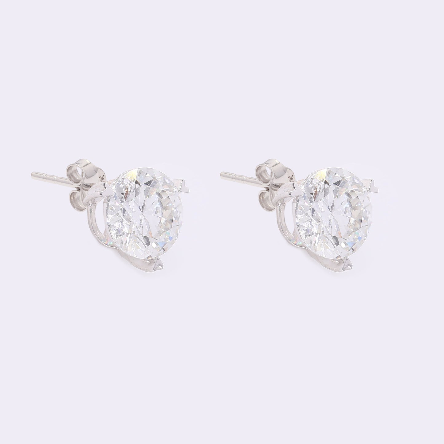 4.07 Carats Lab Grown Diamond 14K Gold Earrings