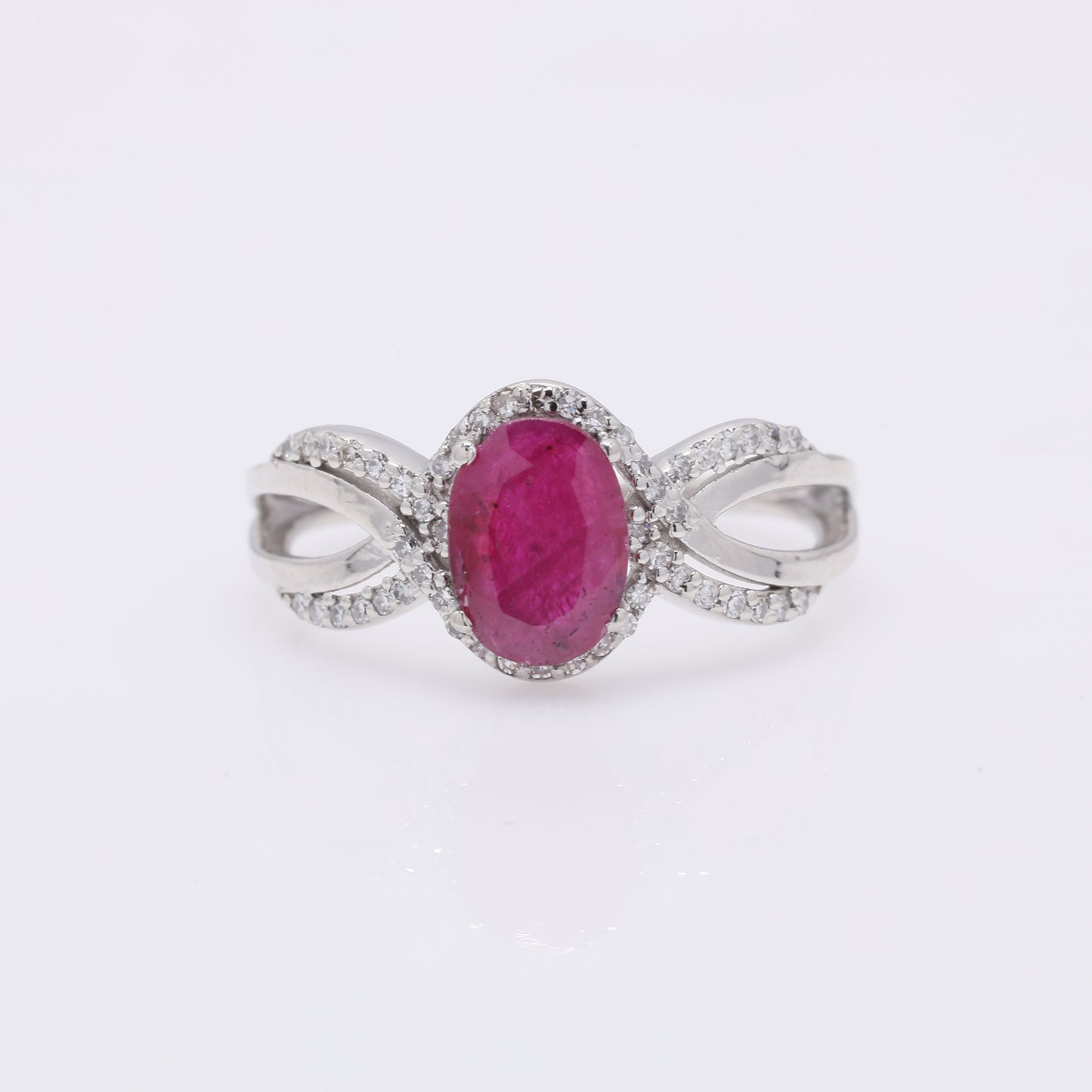 1.05 Ct Oval Mixed Cut Natural Ruby 950 Platinum Ring