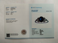 1.73 Ct Oval Mixed Cut Natural Sapphire 950 Platinum Ring