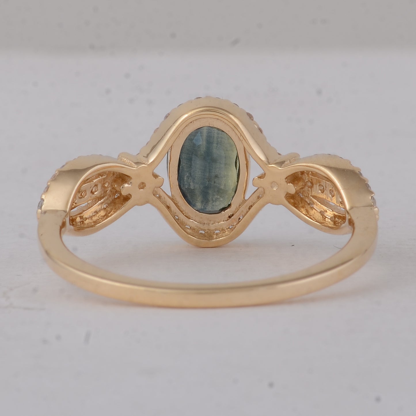 1.21 Ct Oval Blue Sapphire 9K Gold Ring