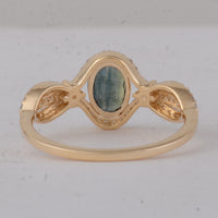 1.21 Ct Oval Blue Sapphire 9K Gold Ring
