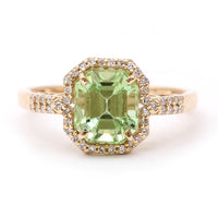 2.41 Ct Octagon Natural Eridot 14K Gold Ring